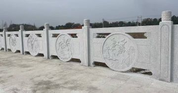 厦门芝麻白河道栏杆 石材栏杆