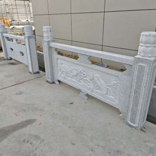 厦门芝麻白河道栏杆 石材栏杆