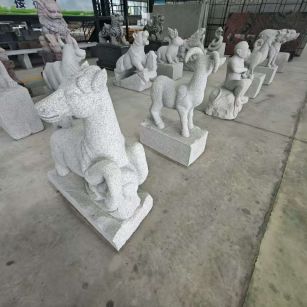 厦门芝麻白雕刻 十二生肖 异形雕刻