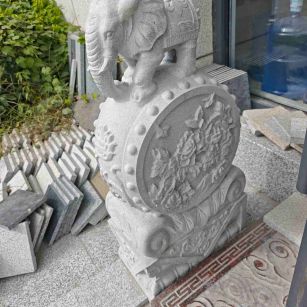 厦门芝麻白抱鼓石 庭院抱鼓石