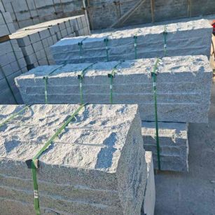 厦门芝麻白自然面整石 坐凳