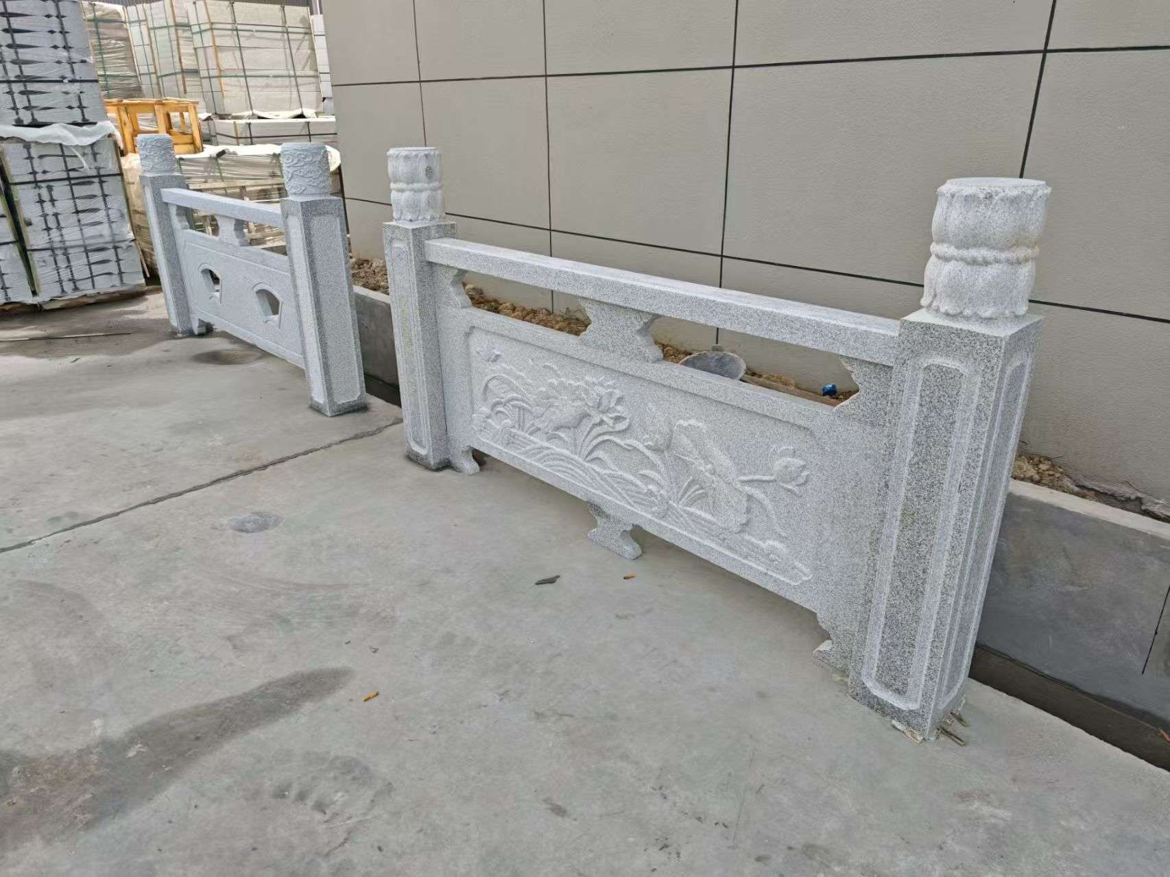 厦门芝麻白河道栏杆 石材栏杆