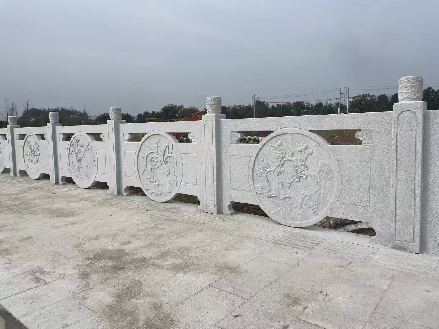 厦门芝麻白河道栏杆 石材栏杆